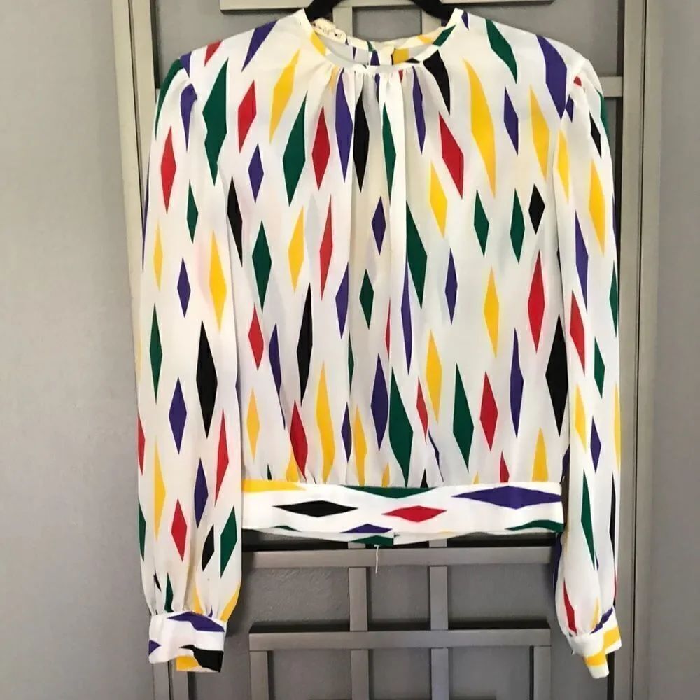 Vintage 80’s LLoyd Williams Colorful blouse.